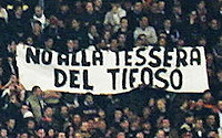 Striscione a Roma-Inter, marzo 2010